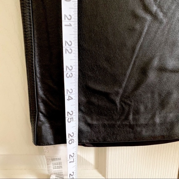 NWT Vintage 90s Y2K Black Leather Midi Skirt - Picture 6 of 9